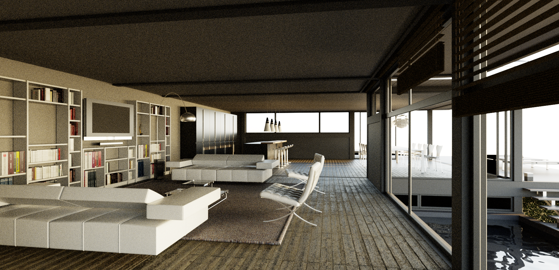 Photorealistic rendered scene