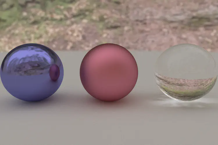 A rendering from my CPU path tracer written in C. Scene is solely illuminated from image-based-illumination (IBL) by the HDRI sky-box. [{{< icon name="github" pack="fab" >}}](https://github.com/seansiddens/PathTracer)