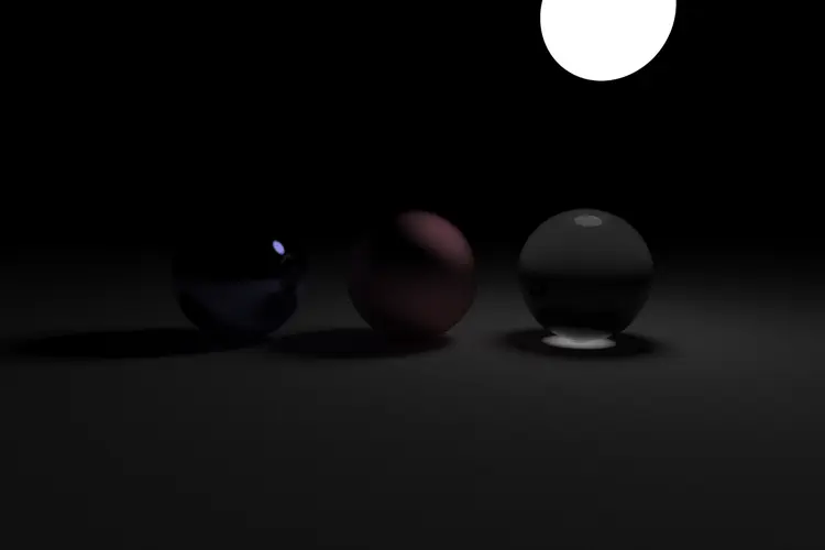 A rendering from my CPU path tracer. Scene is illuminated by an emmisive sphere. [{{< icon name="github" pack="fab" >}}](https://github.com/seansiddens/Pathtracer)